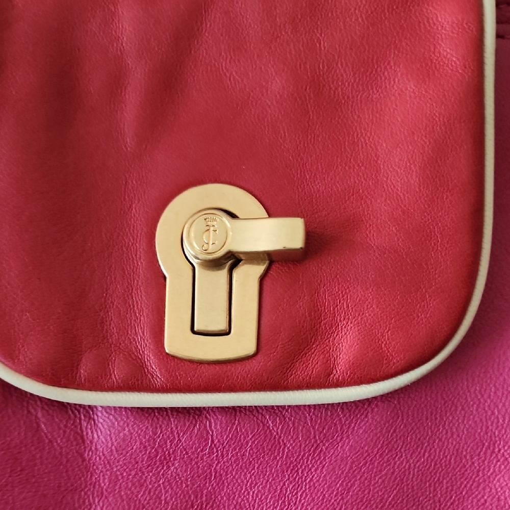 Juicy Couture Pink/Red Leather Tote Bag - Picture 2 of 9